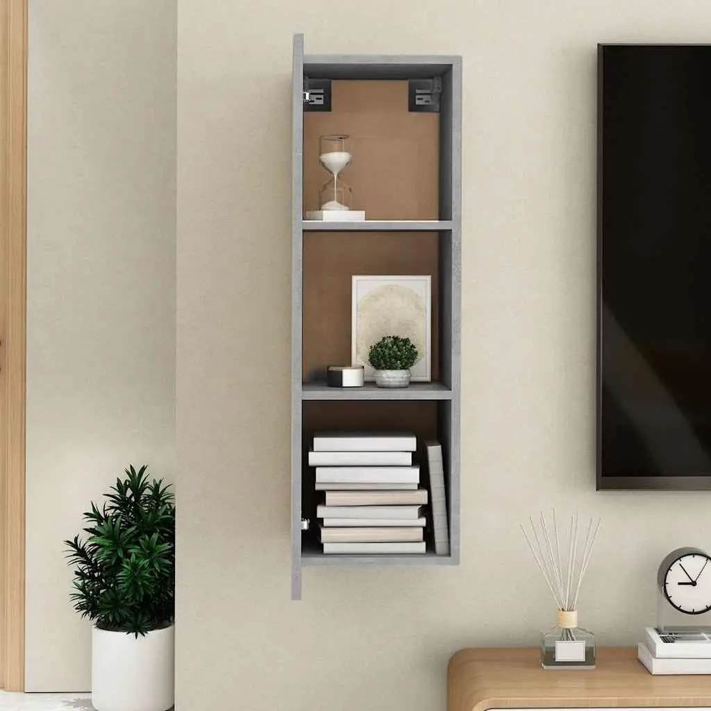 Wall-Mounted TV Cabinet Grey Engineered Wood 30.5x30x90 cm