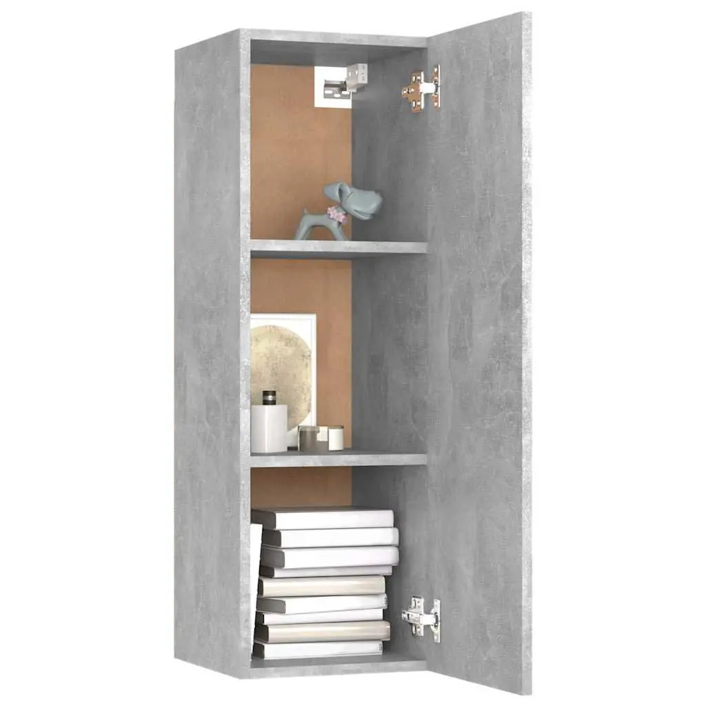 Wall-Mounted TV Cabinet Set Grey 30.5 x 30 x 90 cm Living Room Storage Shelving Unit
