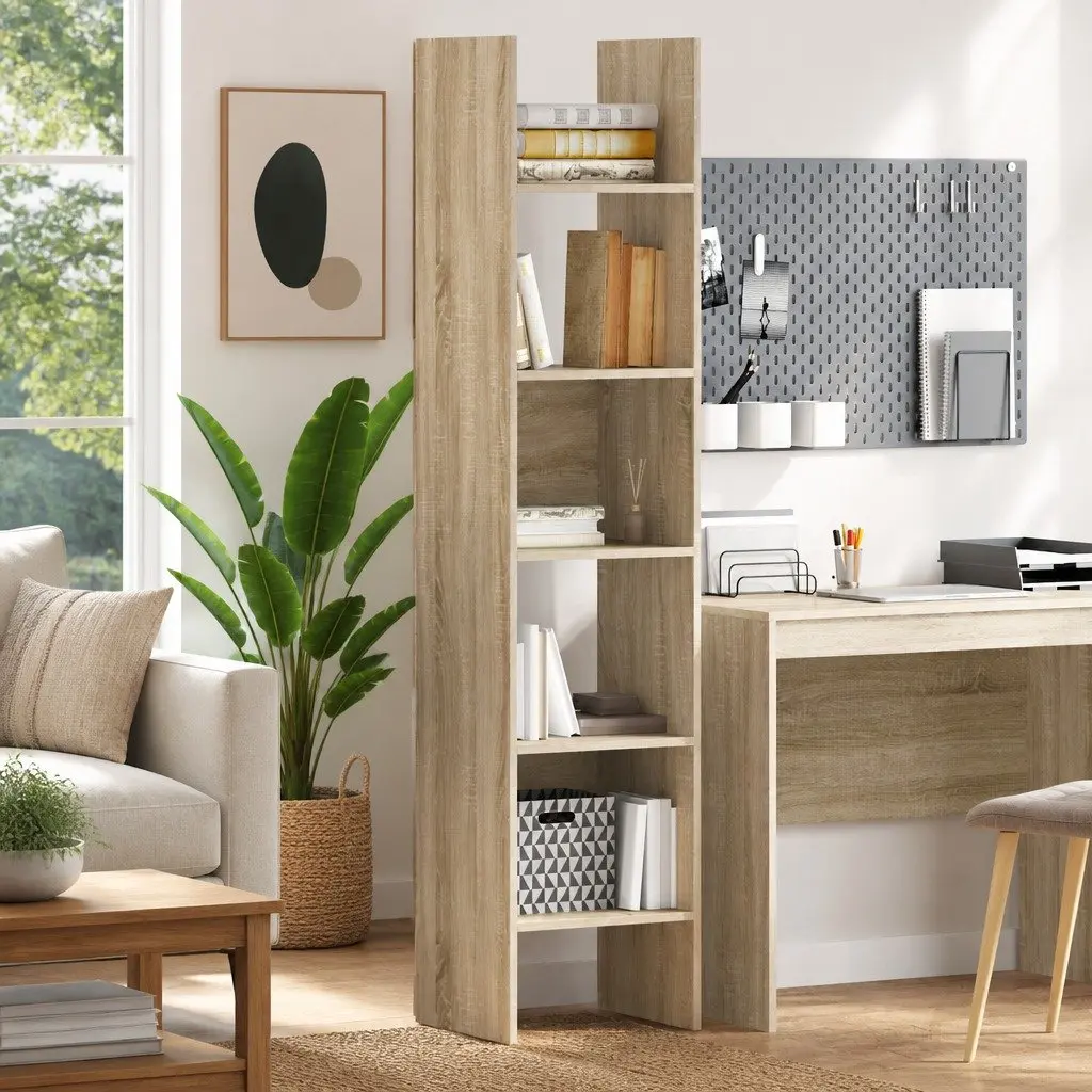 Book Cabinet in Sonoma Oak with 5 Compartments