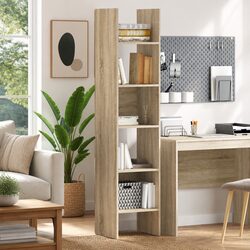 Your New Book Cabinet in Sonoma Oak with 5 Compartments