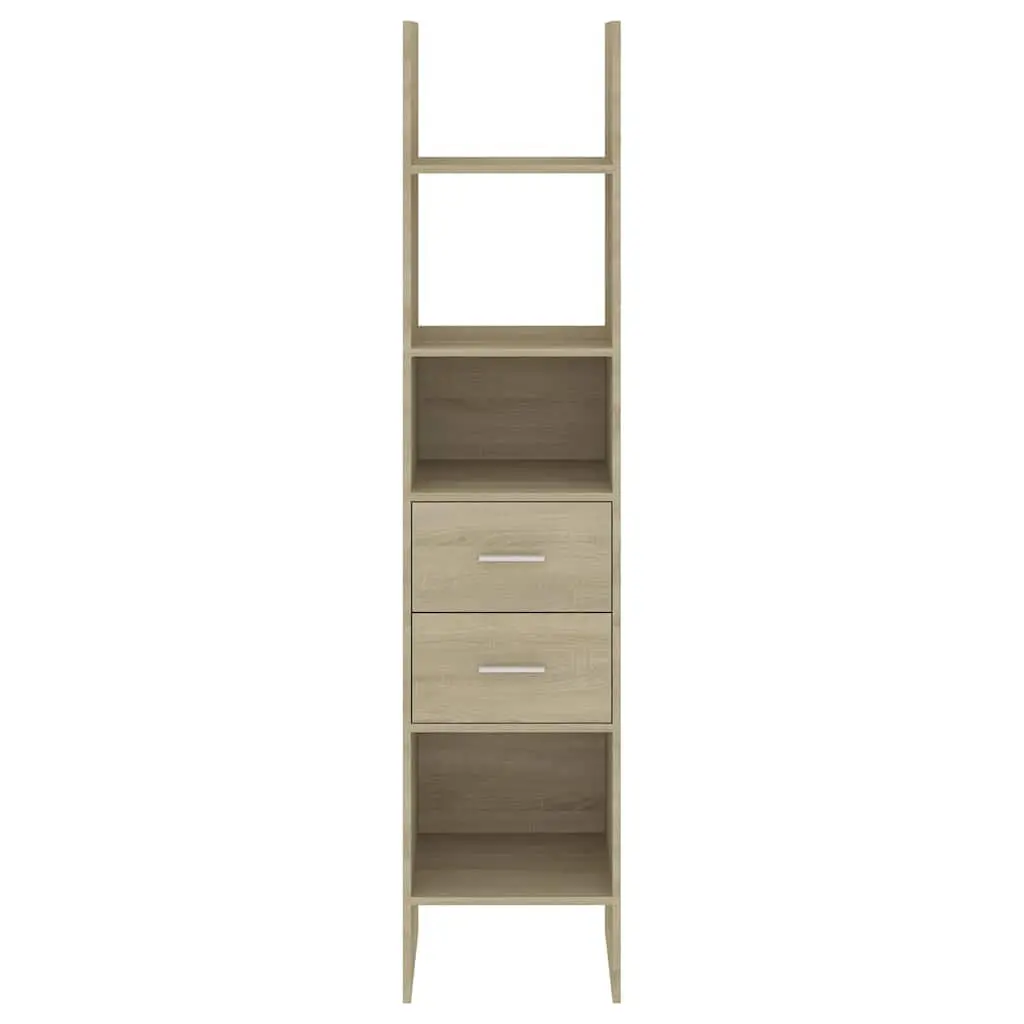 Book Cabinet Engineered Wood 40x35x180cm Storage Shelving Unit with Drawers