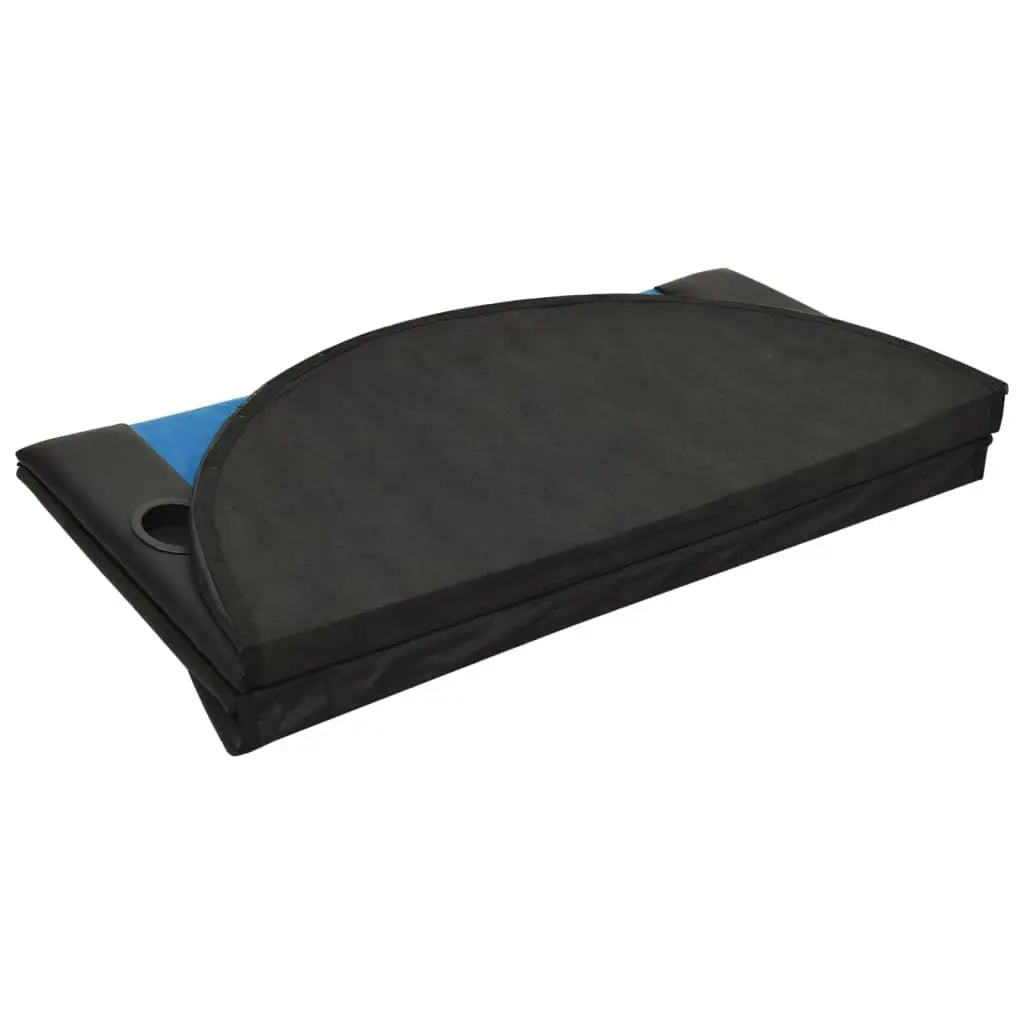 Poker Tabletop Folding 10-Player Blue Casino-Grade Felt with Cup Holders