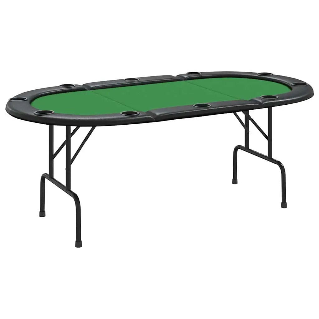 Poker Table Folding Gaming Table Green Padded Rim 10 Player