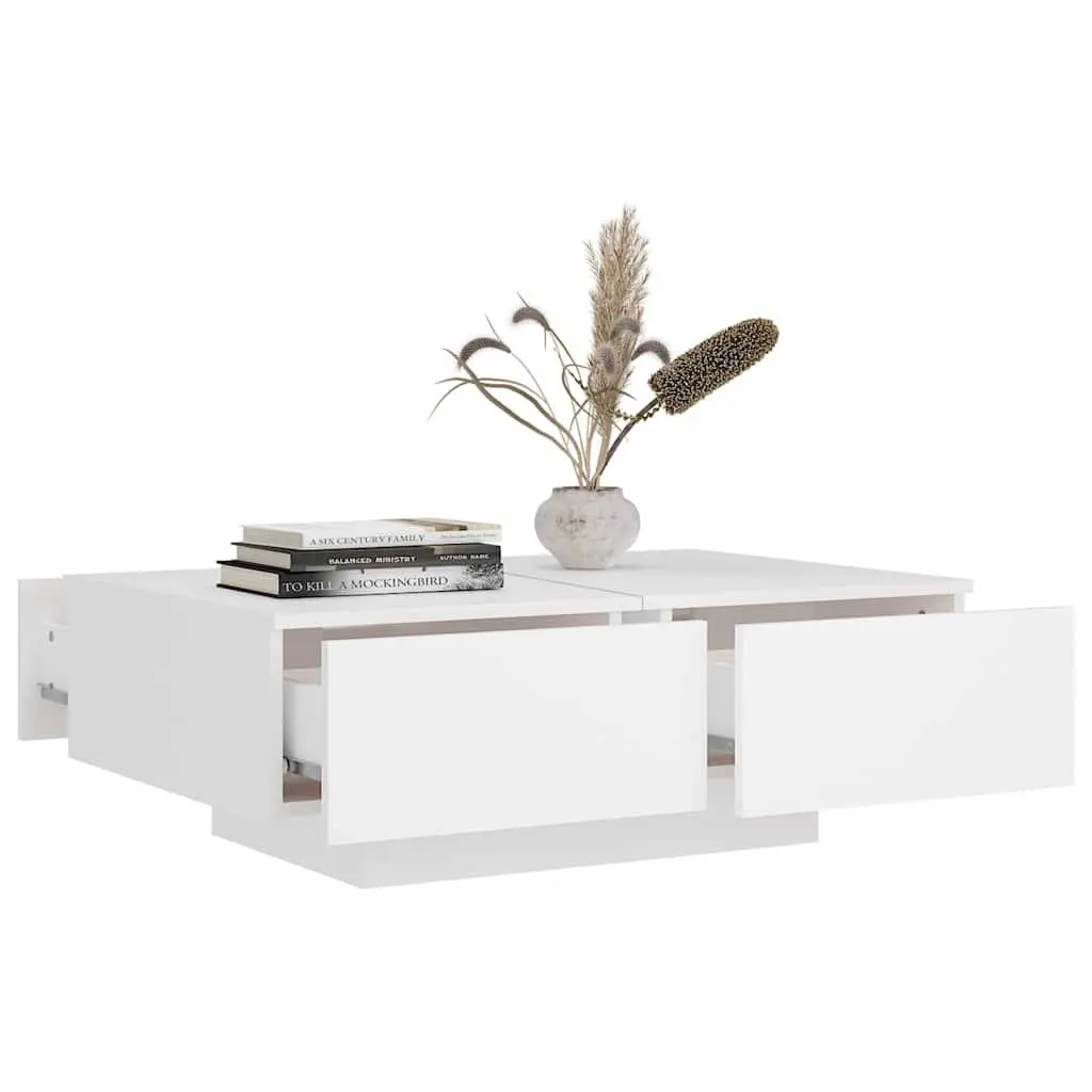 Coffee Table White Accent Engineered Wood 90x60x31cm