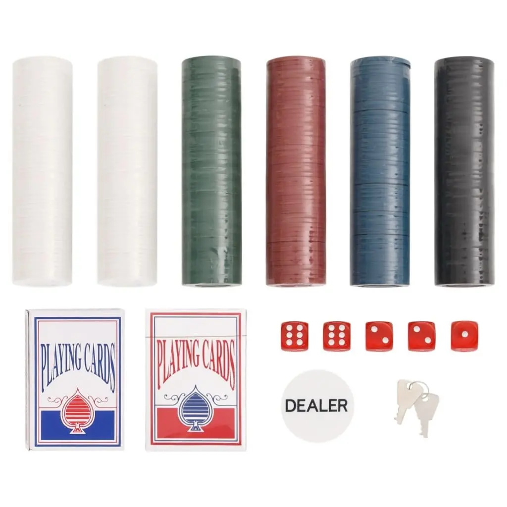 Poker Chip Set 300 Pieces Casino Coloured 4g Chips with Dice Cards Dealer Button Carry Case