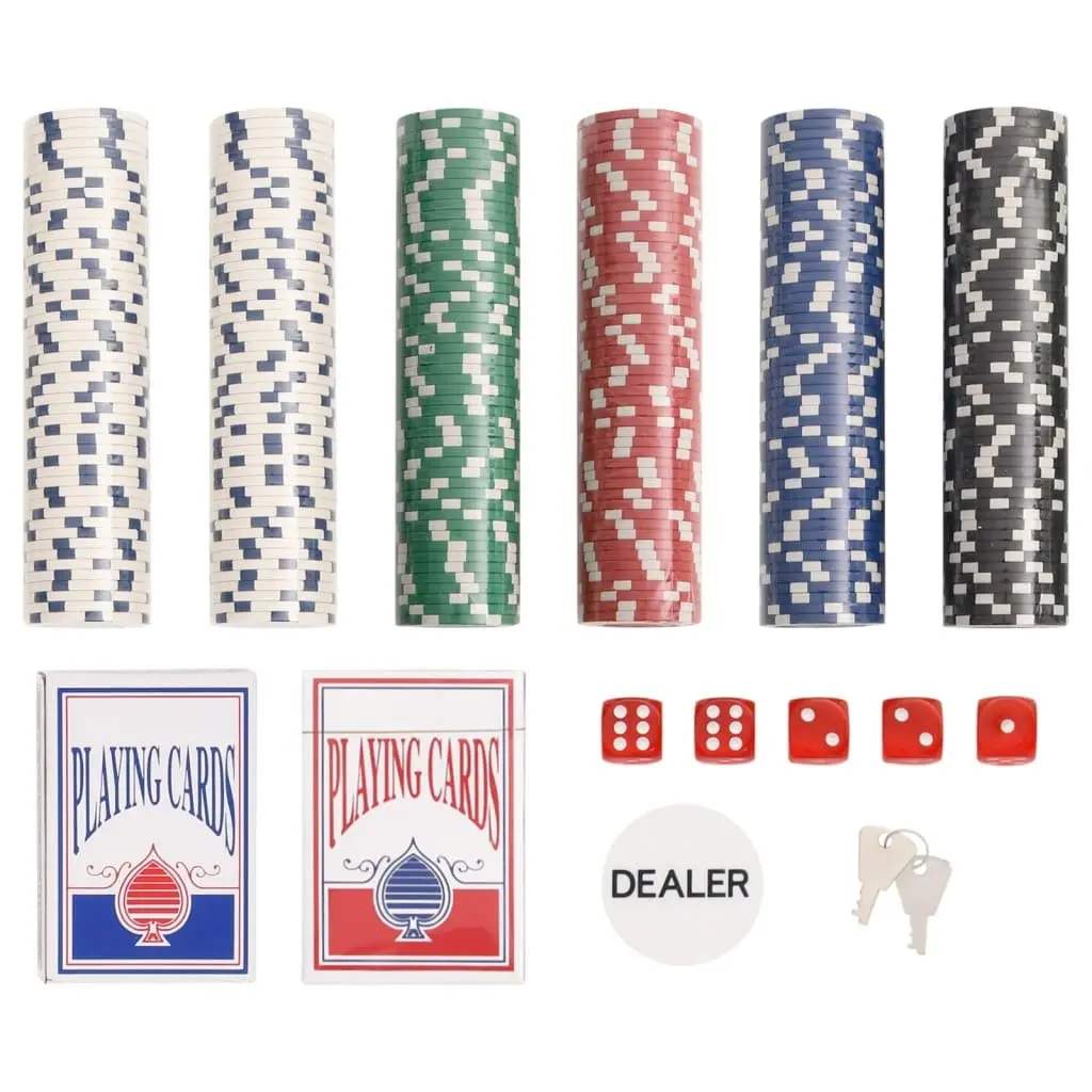 Poker Chip Set 300 pcs 11.5g Casino Game Cards Dice Dealer Button Carry Case