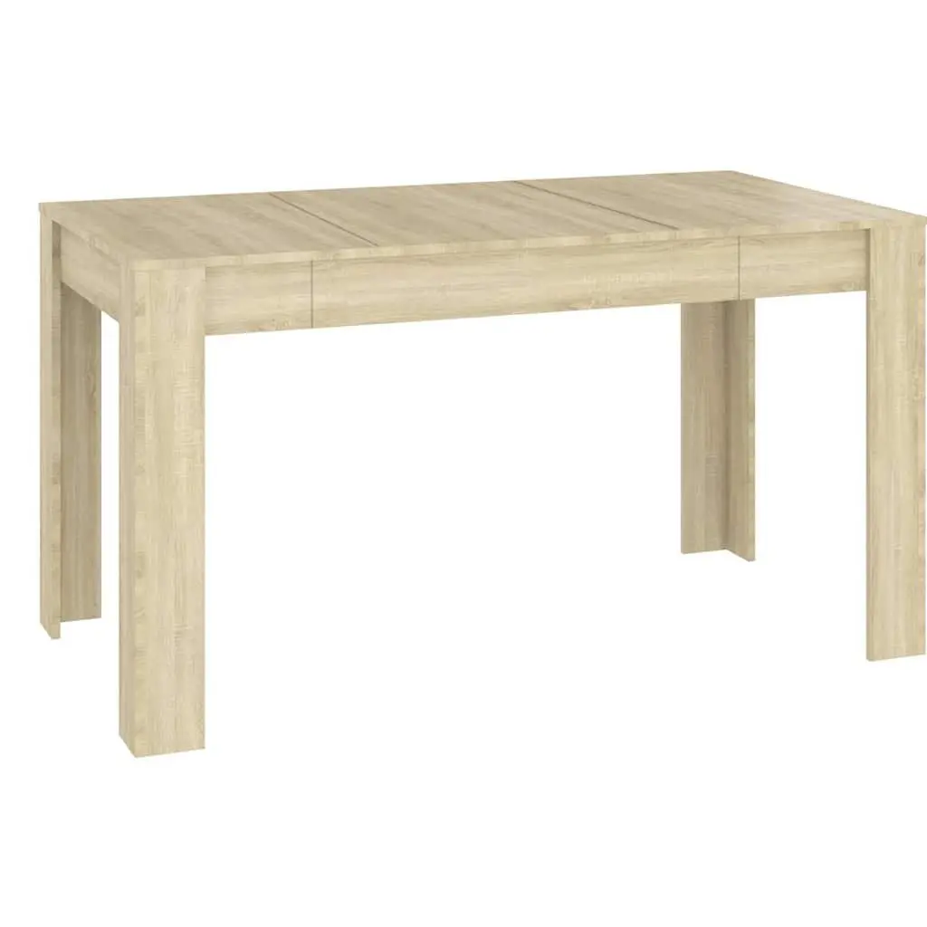 Dining Table Sturdy Stable Sonoma Oak Brown Engineered Wood 140L x 74.5W x 76H cm