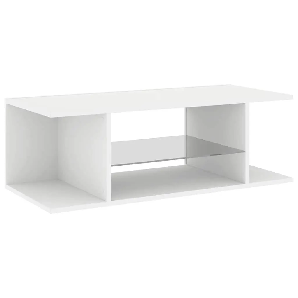 TV Cabinet with RGB LED Lights White Modern Media Storage Unit HiFi Stand