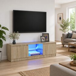You’ll Love This Brown TV Cabinet with LED Lighting