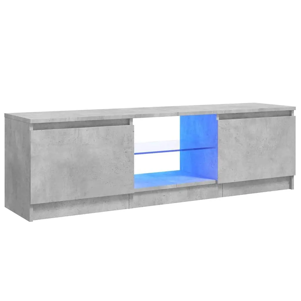TV Cabinet Grey Modern with LED Lights 120 x 30 x 36 cm