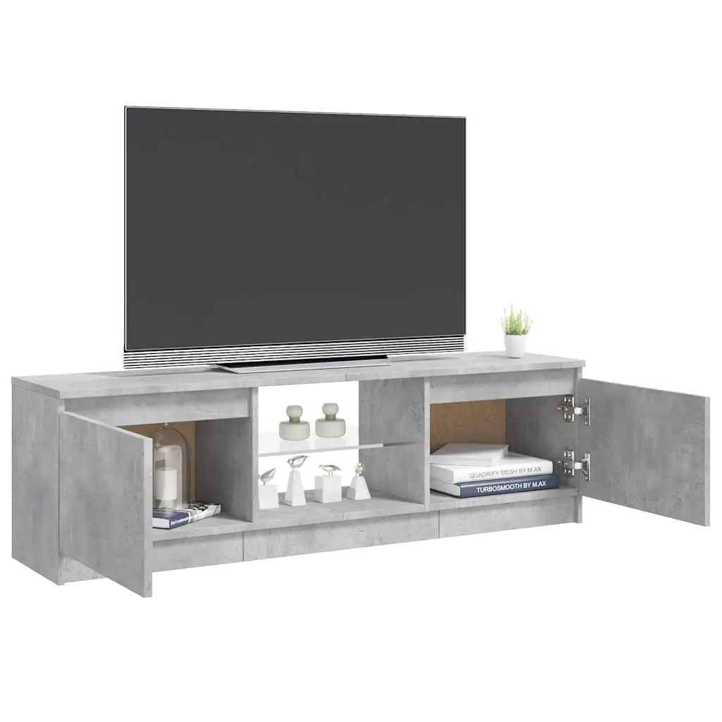 TV Cabinet Grey Modern with LED Lights 120 x 30 x 36 cm