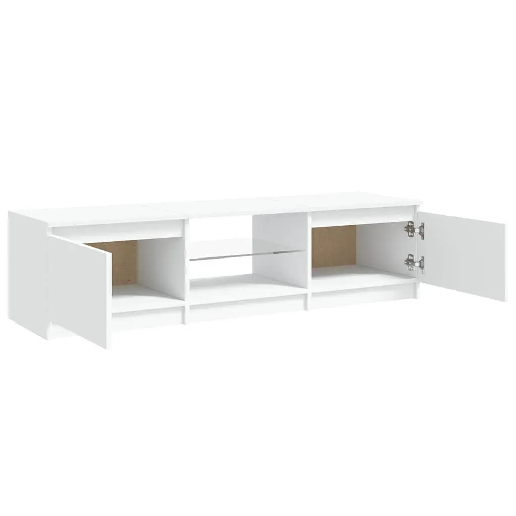 TV Cabinet Modern White with LED Lights 140x40x36cm