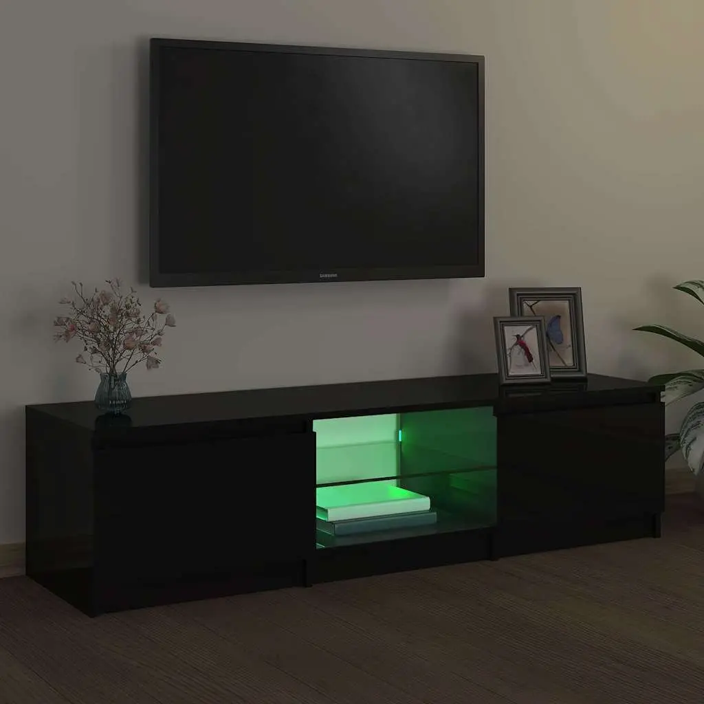 TV Cabinet RGB LED Lights Black 140 x 40 x 36 cm