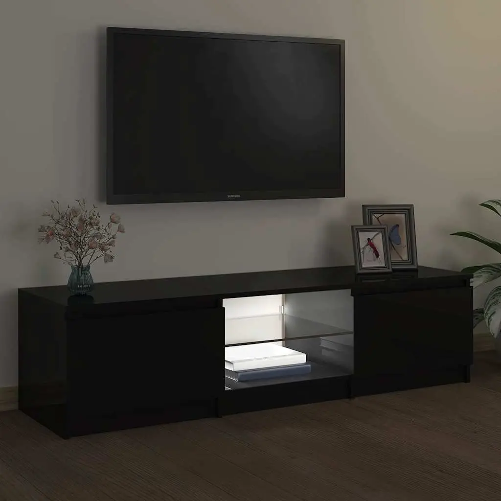 TV Cabinet RGB LED Lights Black 140 x 40 x 36 cm
