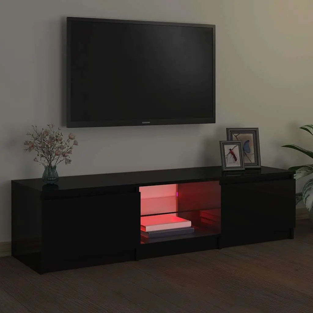 TV Cabinet RGB LED Lights Black 140 x 40 x 36 cm