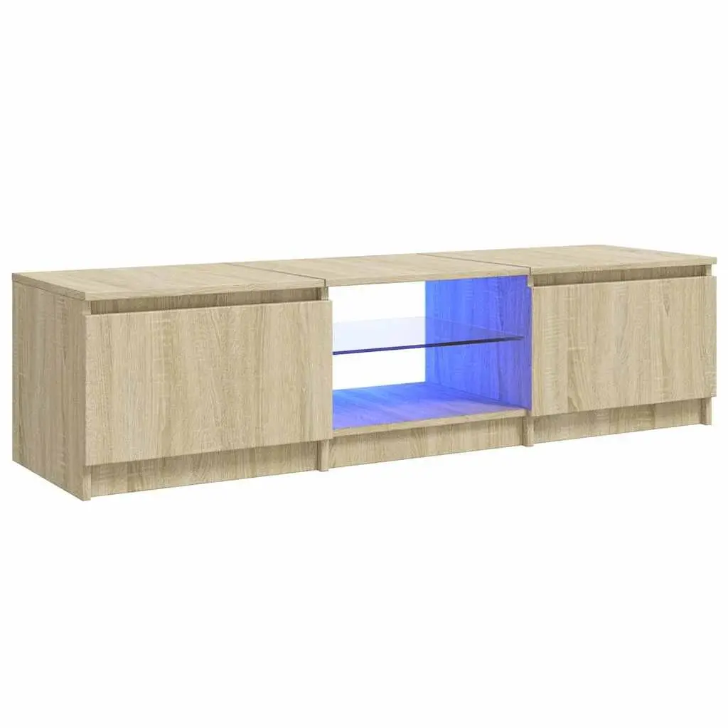 Brown TV Cabinet with LED Lights