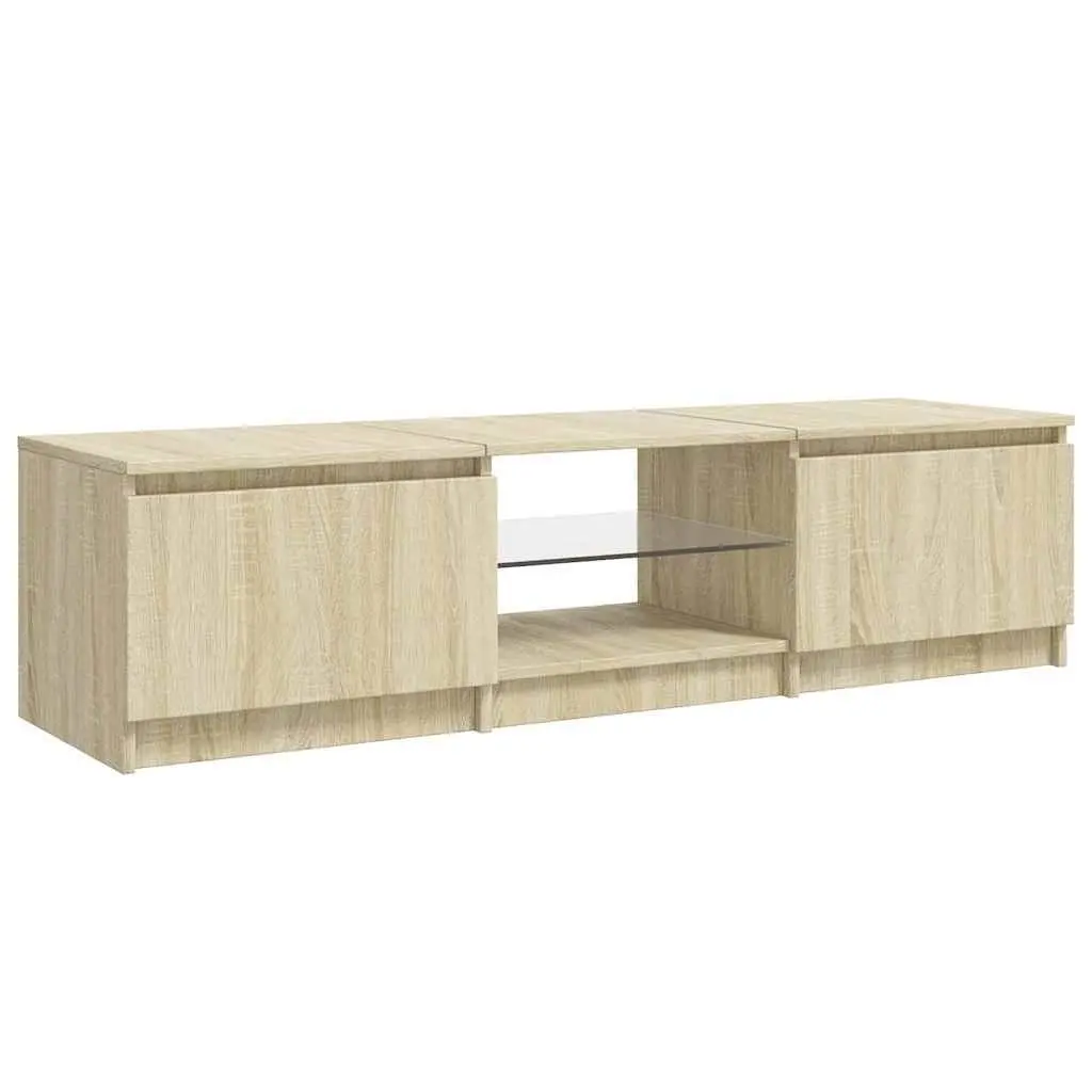 Brown TV Cabinet with LED Lights