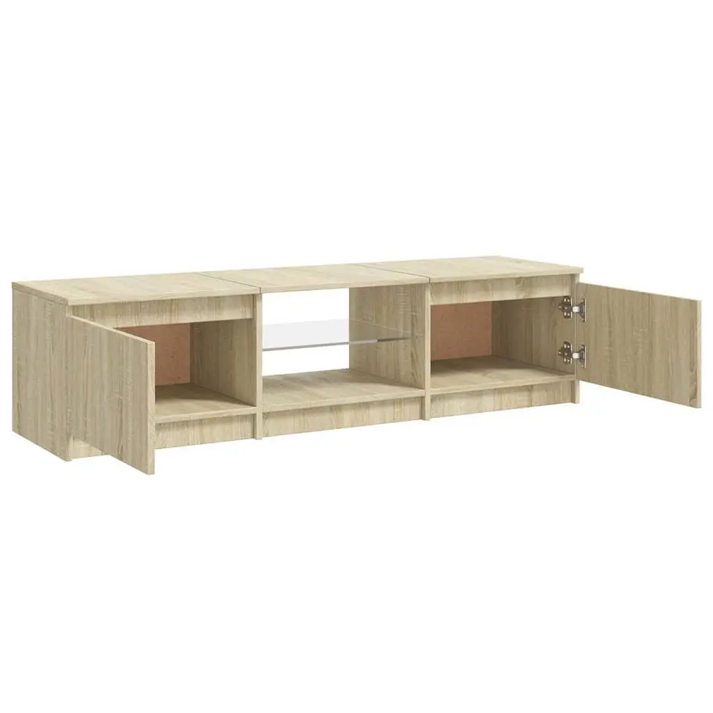 Brown TV Cabinet with LED Lights
