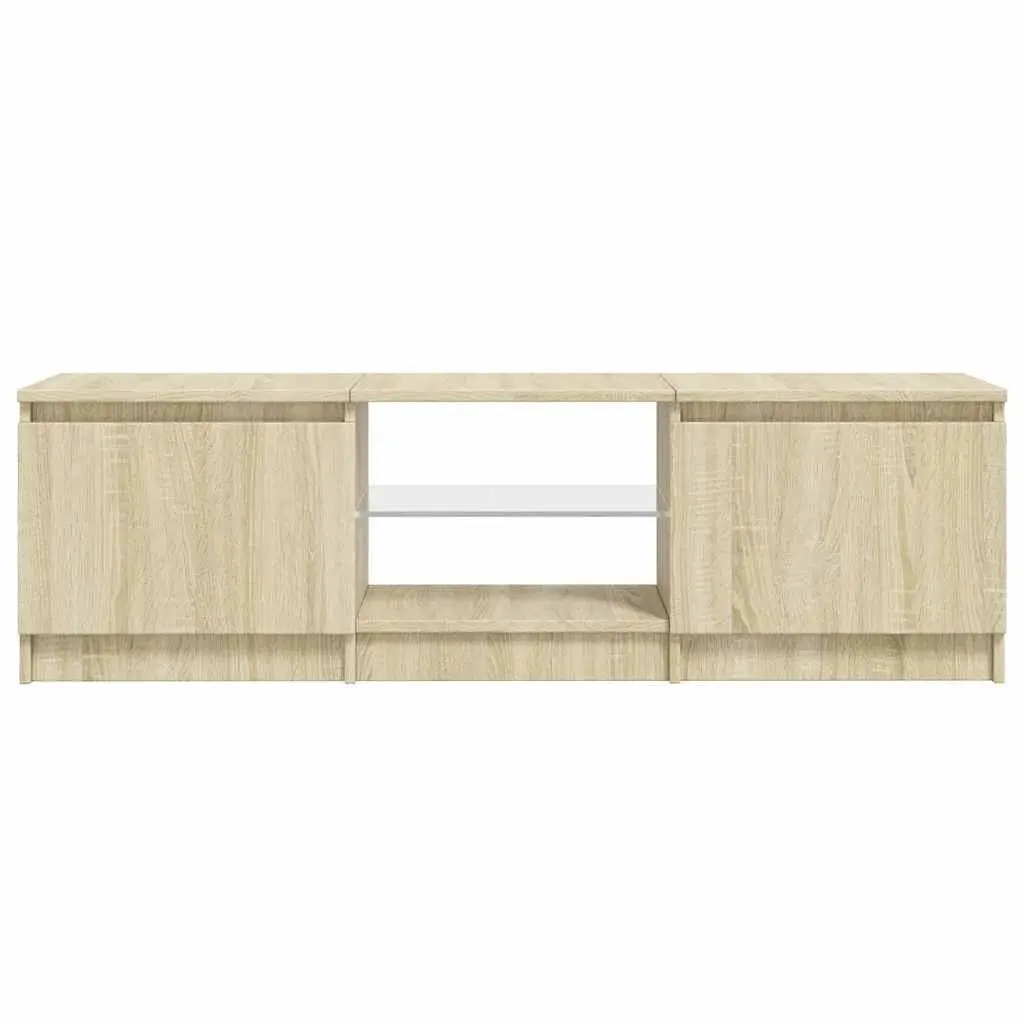 Brown TV Cabinet with LED Lights