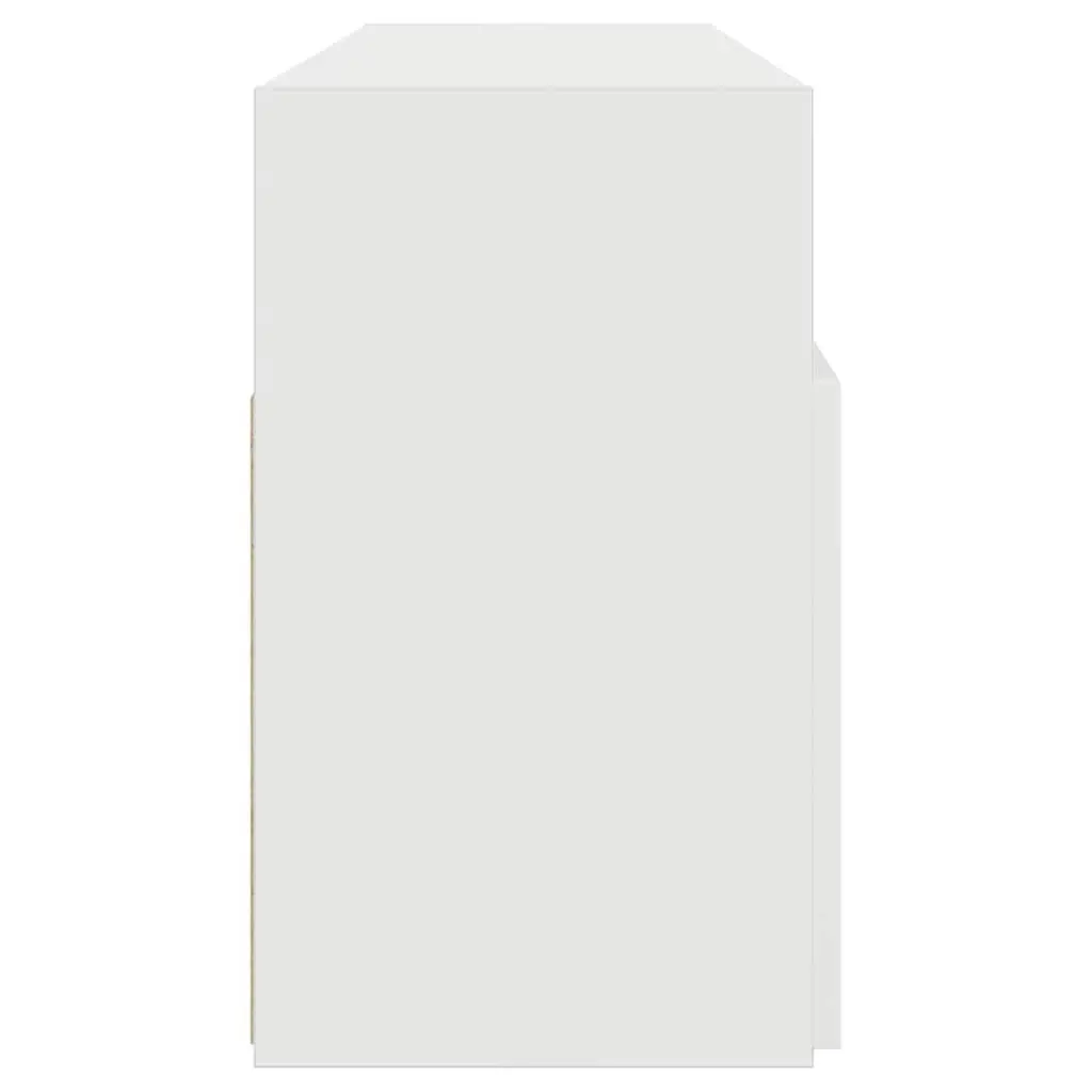 TV Cabinet with LED Lights Modern White Media Storage Unit 120x30x50cm