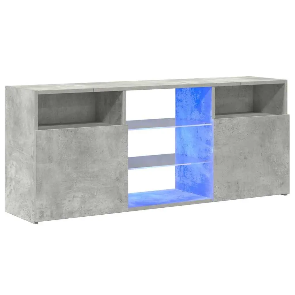 TV Cabinet RGB LED Lights Grey Media Storage Unit 120 x 30 x 50 cm