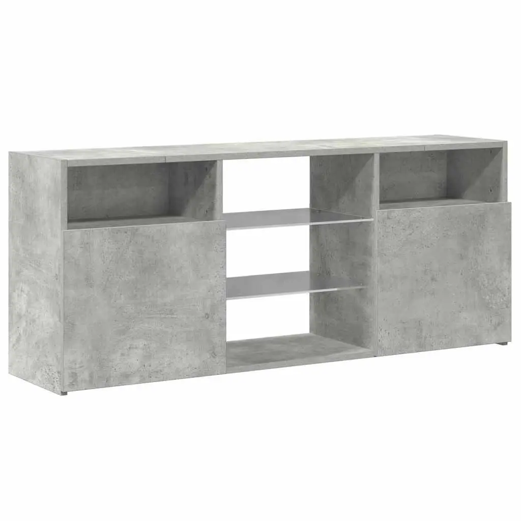 TV Cabinet RGB LED Lights Grey Media Storage Unit 120 x 30 x 50 cm
