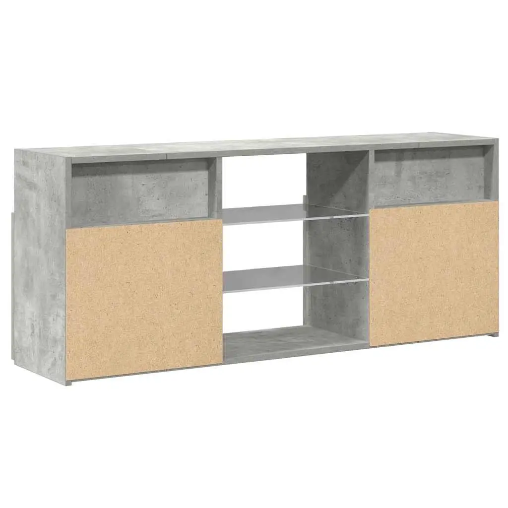 TV Cabinet RGB LED Lights Grey Media Storage Unit 120 x 30 x 50 cm