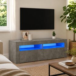 Discover a Grey TV Cabinet with RGB LED Lights for Your Home