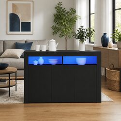 Discover a Black Sideboard with RGB LED Lights for Your Home