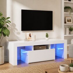 Your Ideal White High Gloss TV Cabinet with LED Lighting