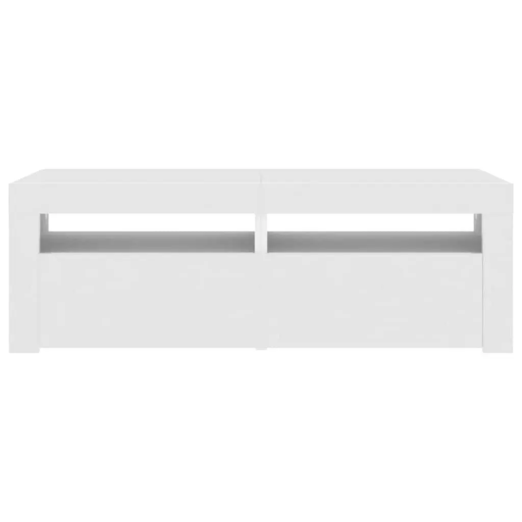 TV Stand White Storage Unit Media Console with RGB LED Lights 120x35x40cm