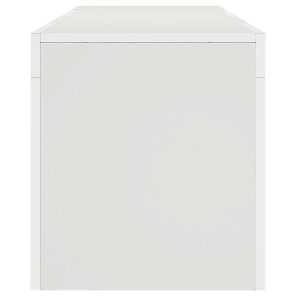 White Modern TV Stand with RGB LED Lighting Storage Unit 140cm