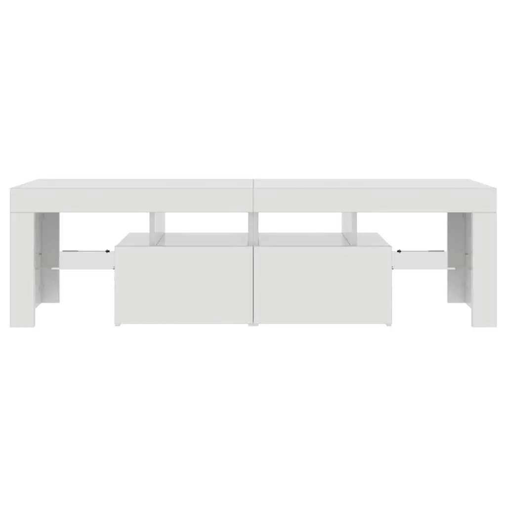 TV Stand High Gloss White RGB LED Lights Storage Unit 140x36.5x40cm