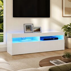 Your Friendly White TV Cabinet with LED Lights