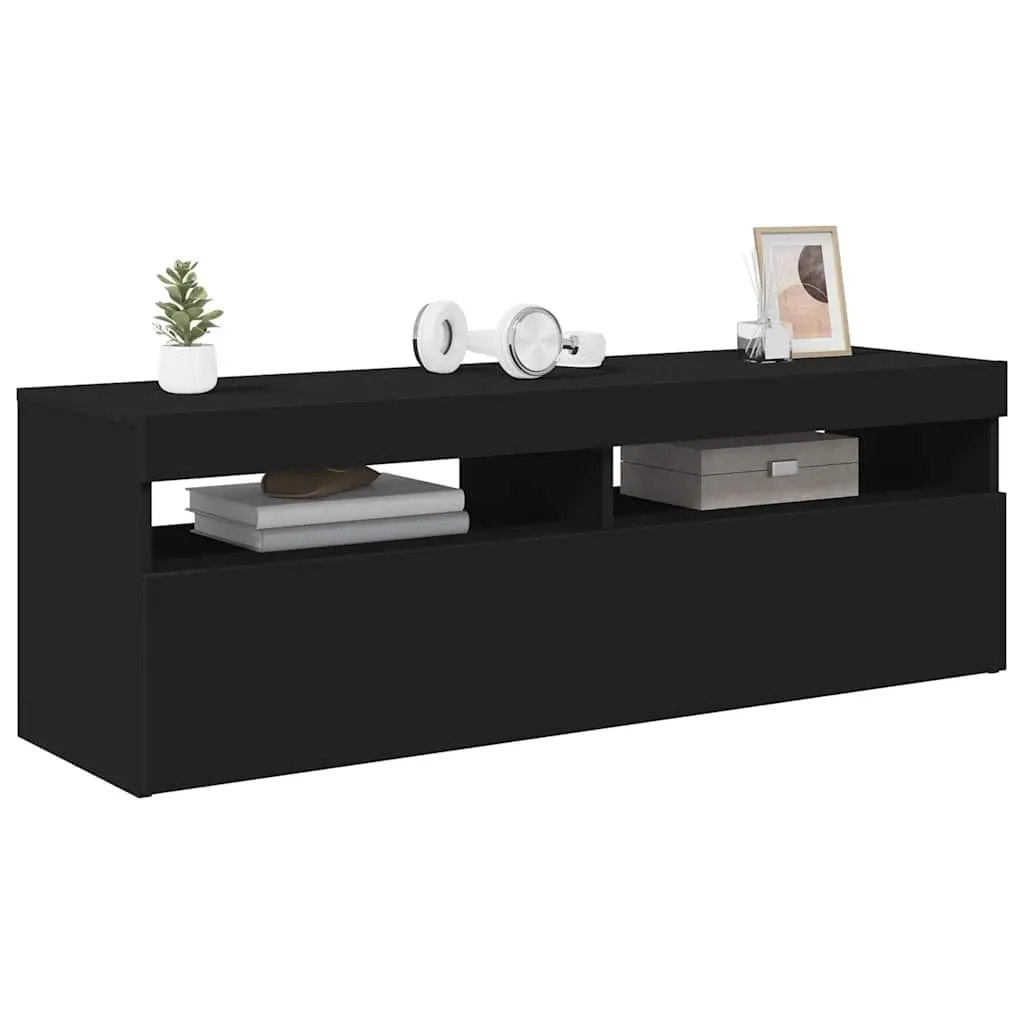 TV Cabinet RGB LED Lights Black Media Stand 120 x 35 x 40 cm