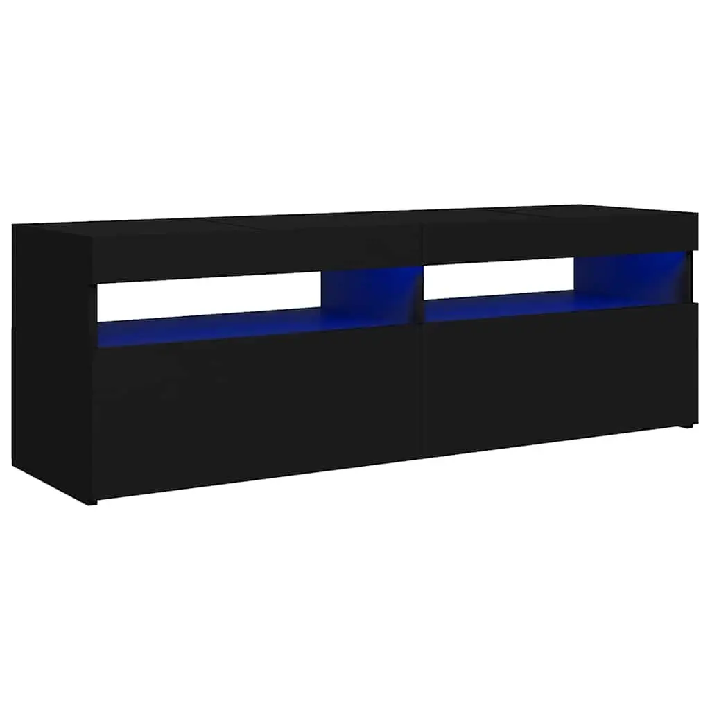 TV Cabinet RGB LED Lights Black Media Stand 120 x 35 x 40 cm