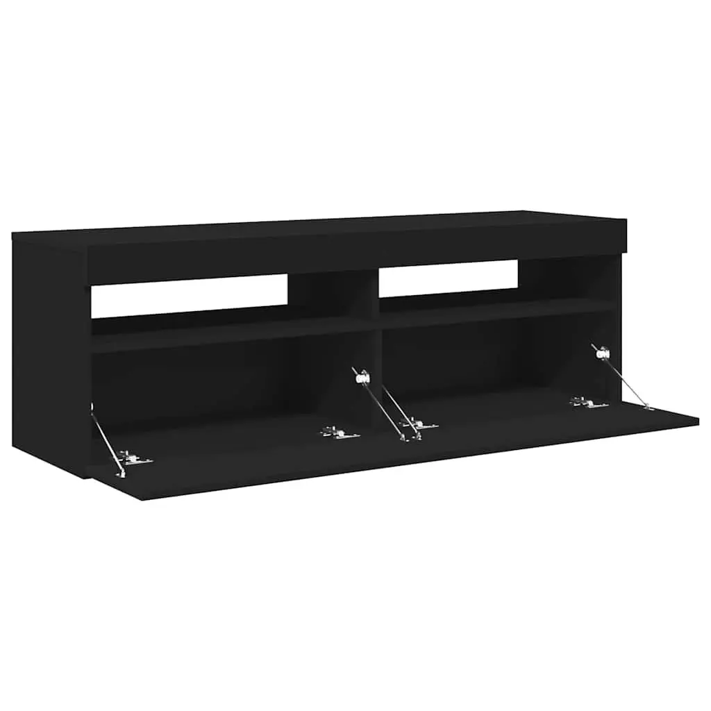 TV Cabinet RGB LED Lights Black Media Stand 120 x 35 x 40 cm