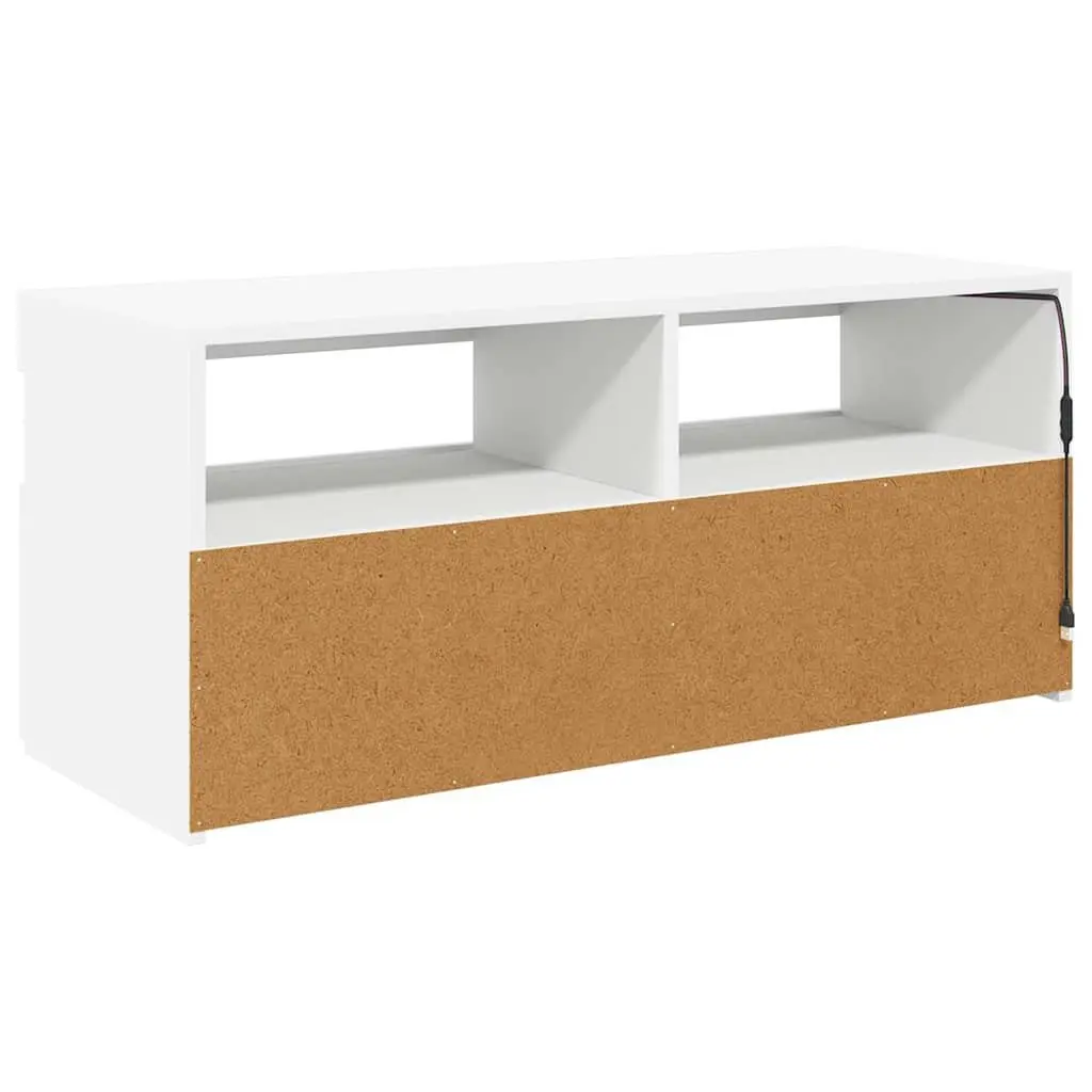 White TV Cabinet with RGB LED Lights