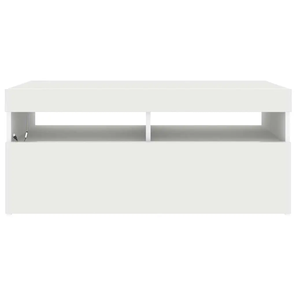 White TV Cabinet with RGB LED Lights