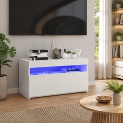 Your Ideal TV Cabinet with LED Lights in White