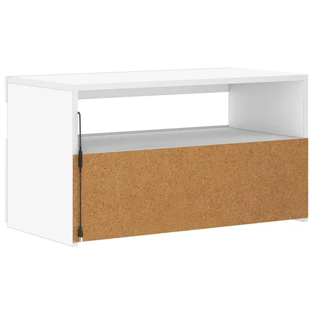TV Cabinet with LED Lights Modern Minimalist White 75x35x40cm