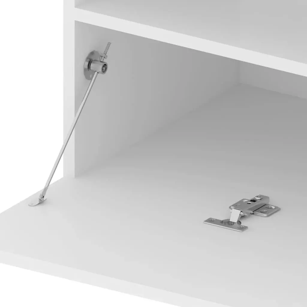 TV Cabinet with LED Lights Modern Minimalist White 75x35x40cm