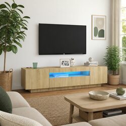 Your Perfect Brown TV Cabinet with LED Ambiance