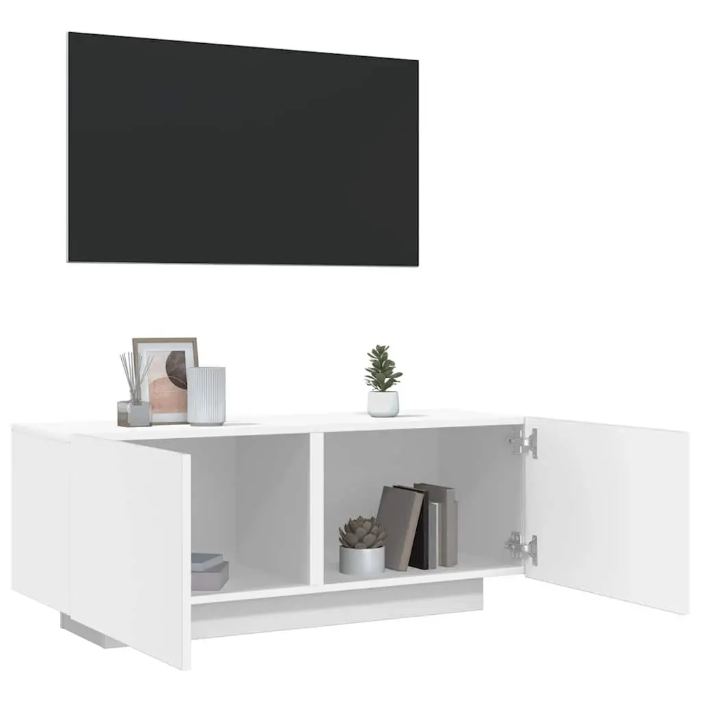 TV Cabinet White Engineered Wood 100x35x40 cm Storage Organiser