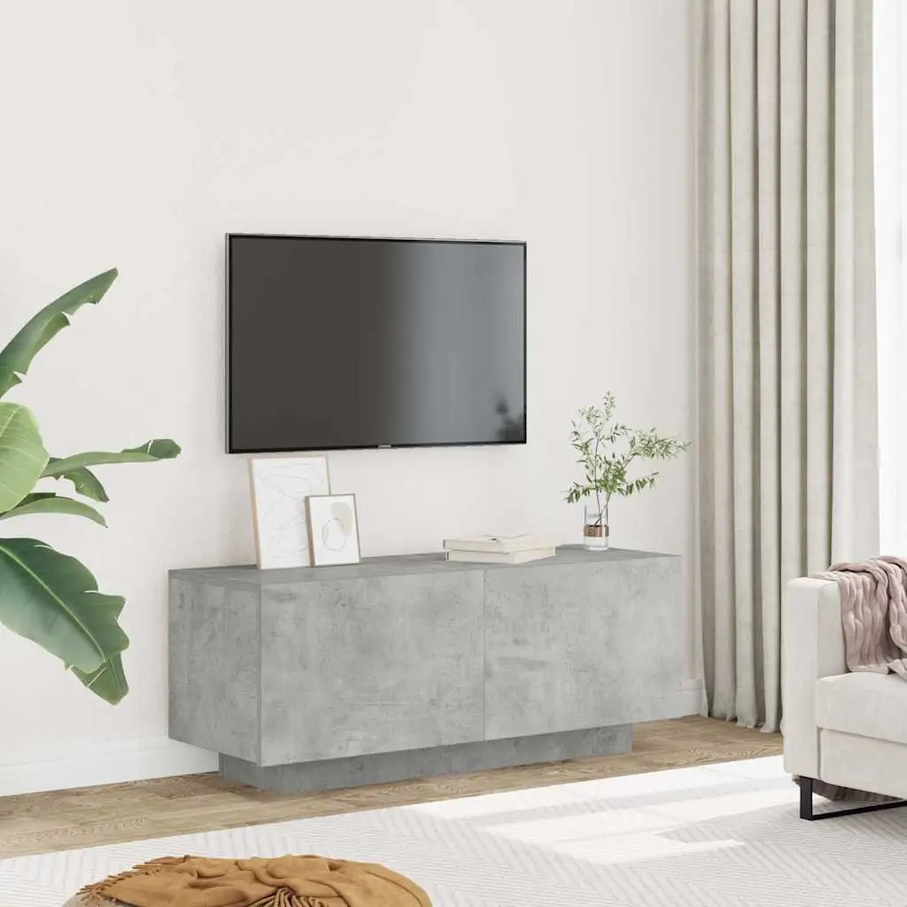 TV Cabinet Concrete Grey Engineered Wood 100x35x40 cm Media Storage Unit