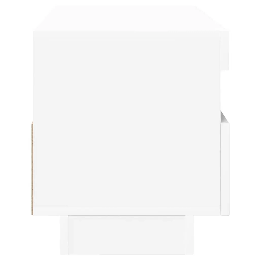 TV Cabinet White with RGB LED Lights Media Storage Unit 100x35x40cm