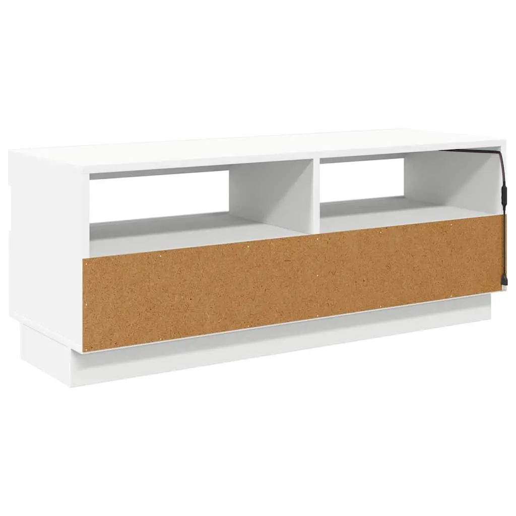 TV Cabinet White with RGB LED Lights Media Storage Unit 100x35x40cm