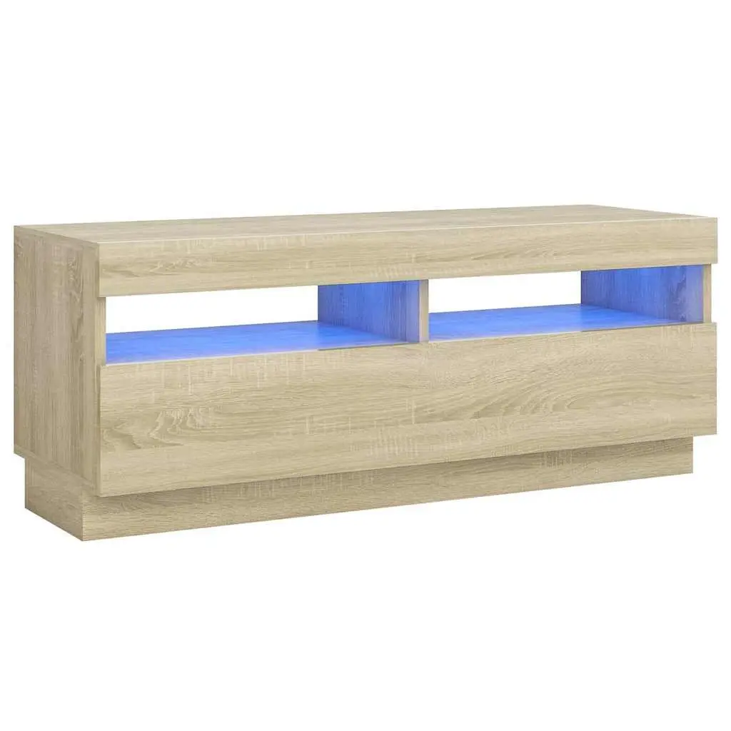 TV Cabinet with RGB LED Lights Brown 100 x 35 x 40 cm
