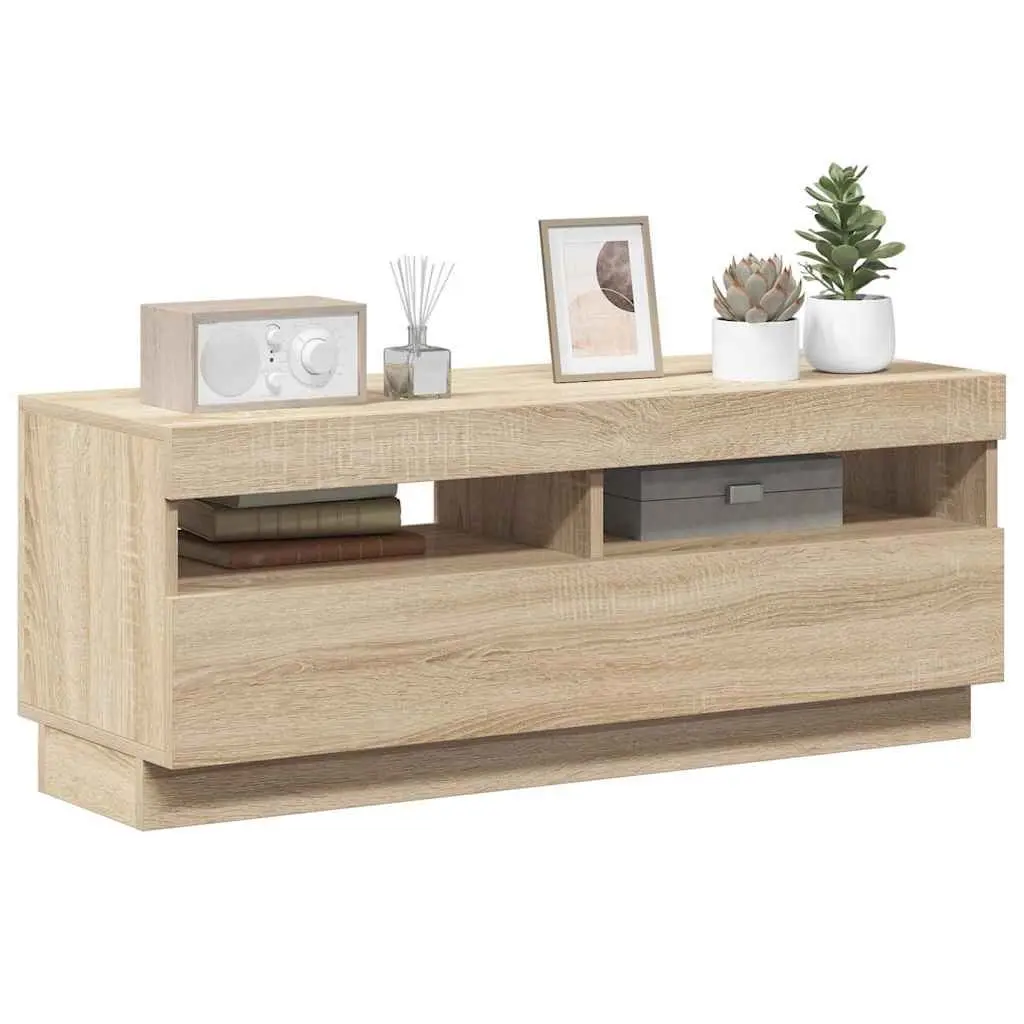 TV Cabinet with RGB LED Lights Brown 100 x 35 x 40 cm
