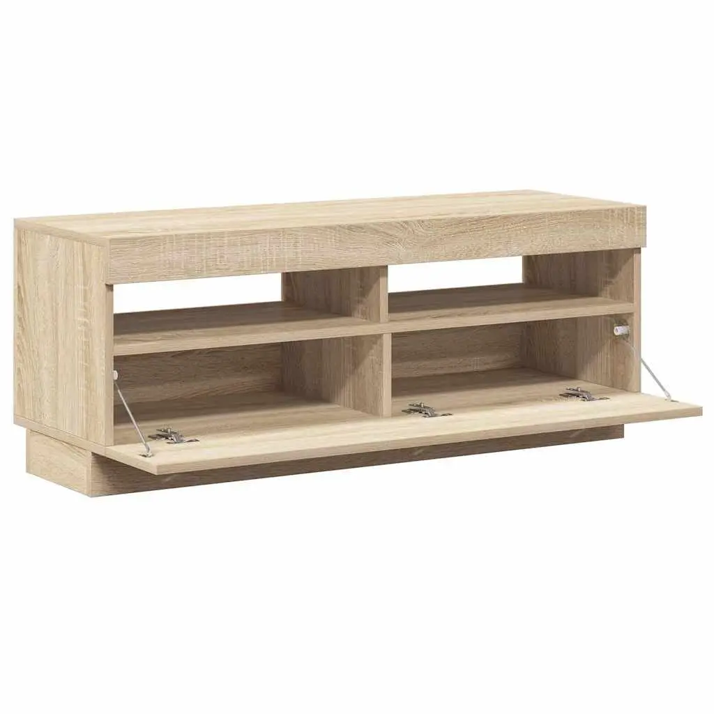TV Cabinet with RGB LED Lights Brown 100 x 35 x 40 cm